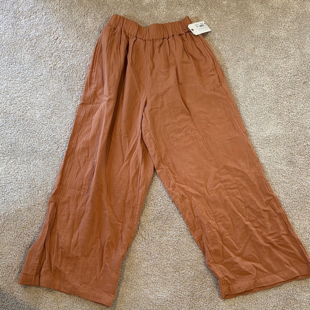 Rust Wide-Leg Pants